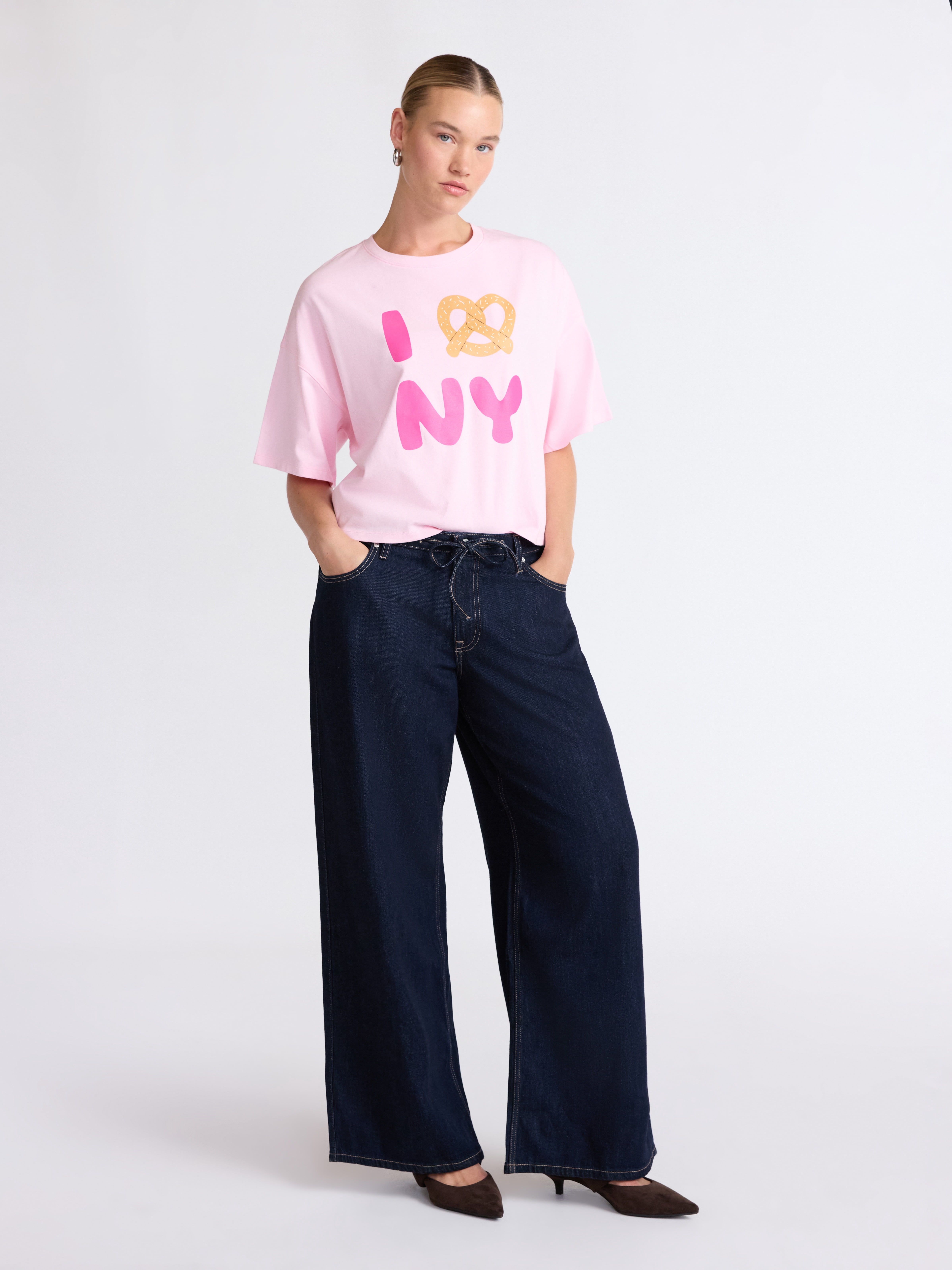 Scoop Women’s and Women’s Plus Cotton Cropped New York Graphic Tee, Sizes XS-4X