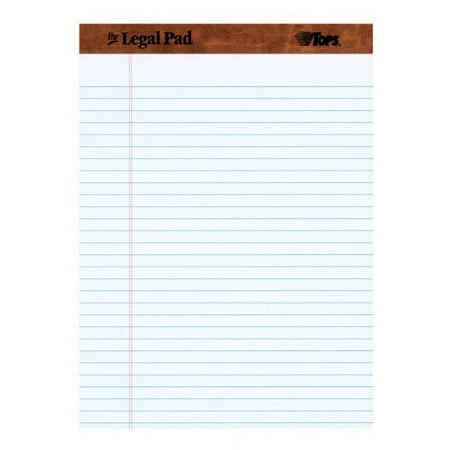 Tops The Legal Pad Writing Pads, 8-1/2" x 11-3/4", Legal Rule, 50 Sheets, 12 Pack
