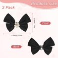thumbnail image 3 of 2-Pack Bow Shoe Clips, Satin Elegant Detachable Buckle Bridal Heels Accessories with Pearl Rhinestone for Wedding, 3 of 5