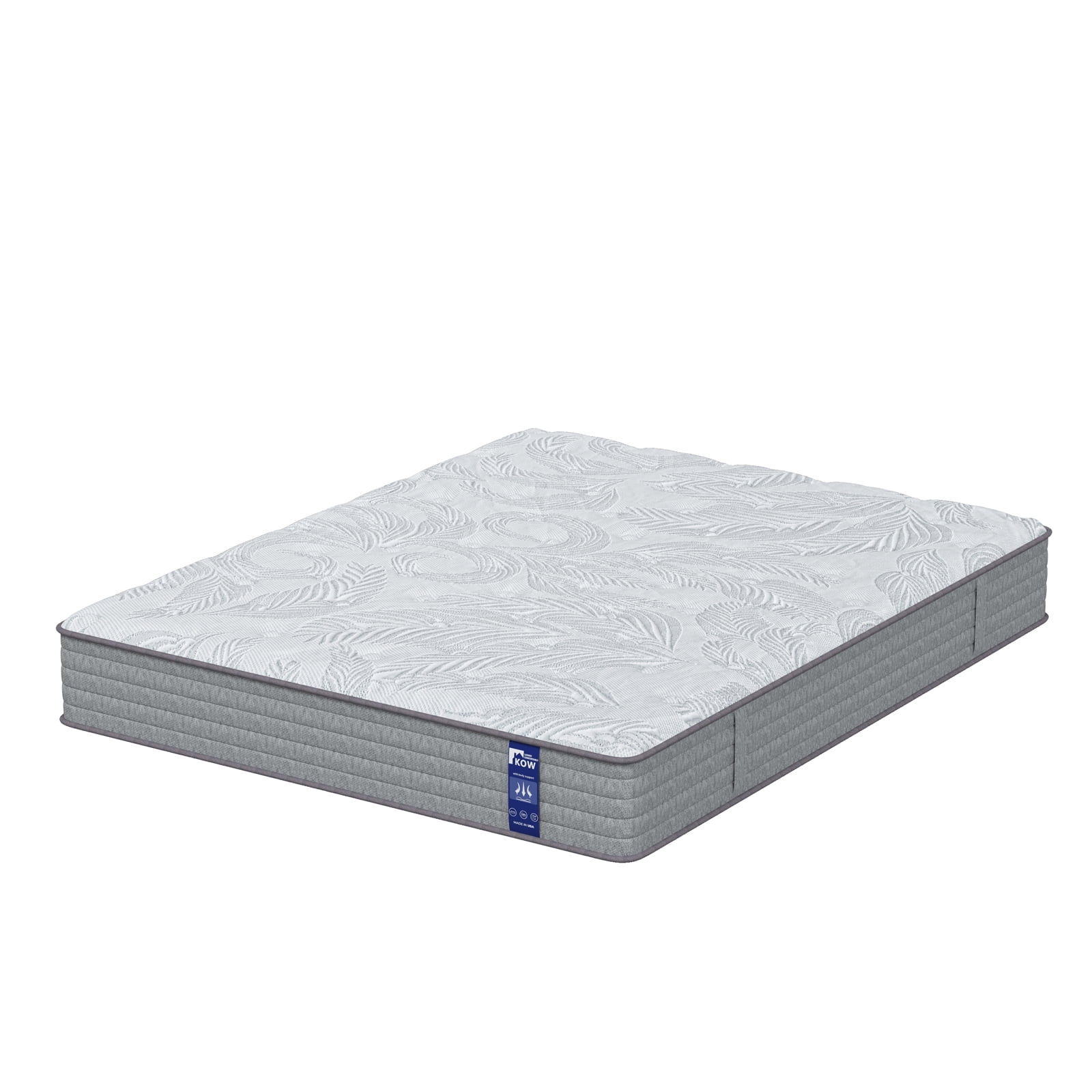 KOW Hybrid Mattress 12" Full Size Gel Memory Foam Pocket Spring Mattress in a Box Medium Adult
