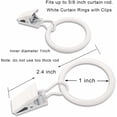 thumbnail image 2 of AMZSEVEN 44 Pack Metal Curtain Rings with Clips, Drapery Clips with Rings, Drapes Rings 1 in I D, Fits Diameter 6/8 in Curtain Rod, White, 2 of 8