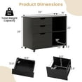 thumbnail image 3 of Gymax 3-Drawer Mobile File Cabinet w/ Open Adjustable Storage Shelf for Home Office Black, 3 of 10