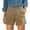 Gold, variant on Women's Summer Linen Solid Shorts - Button Fly, Elastic Waist, Side Pockets, Casual Travel Shorts