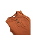 thumbnail image 6 of Spewahor 2 Pcs Newborn Summer Outfits Toddler Boys, Baby Solid Color Round Neck Tank Tops with Pocket + Drawstring Shorts 0-24 Months 1-3T, 6 of 7