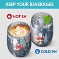 thumbnail image 4 of 12oz Stemless Wine Tumblers Dark Blue Christmas Santa Pattern Vacuum Insulated Stainless Steel Travel Tumbler Cups Mug with Lid and Straw for Champaign,Cocktail,Beer with Cleaning Brush, 4 of 5