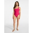 thumbnail image 3 of Time and Tru Women's and Women's Plus One Shoulder One Piece Swimsuit, Sizes XS-3X, Family Swim, 3 of 5