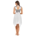 thumbnail image 2 of IEFIEL Womens Metallic Tunic Lyrical Dance Dress Sleeveless Irregular Hem Liturgical Worship Praise Dance Dress White XL, 2 of 7