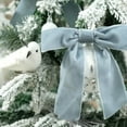 thumbnail image 5 of Dusty Blue Velvet Ribbon Christmas Bows 5 Inch Premade Pack of 12 for Tree Wreath Gift Wrapping Crafts, Bows, 5 of 9