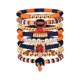 thumbnail image 1 of Pulsera de fútbol de capa apilable brazalete de cristal del corazón de la letra de la amistad pulsera de estiramiento conjunto de pulseras (B E), 1 of 5