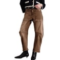 thumbnail image 6 of High Waisted Wide Leg Vintage Denim Pants Women Baggy Barrel Horseshoe Jeans, 6 of 7