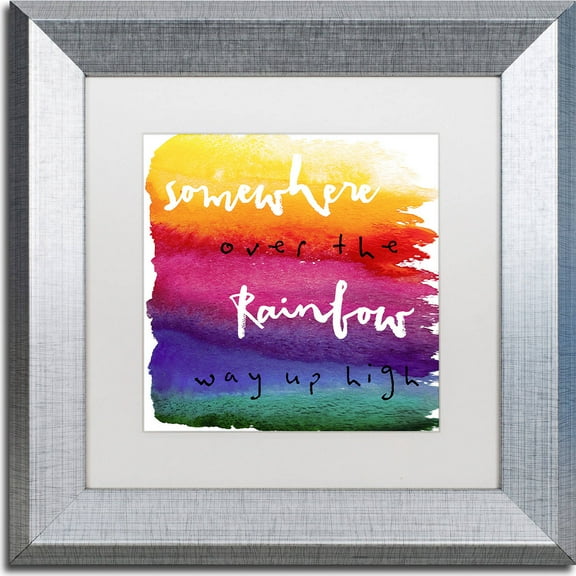 Trademark Fine Art "Somewhere" Canvas Art by Color Bakery, White Matte, Silver Frame