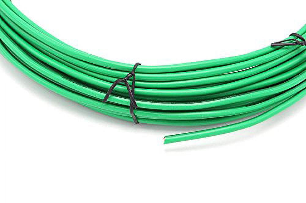 Solid Copper Grounding Wire - Proudly Made in America - Ground Protection Satellite Dish Off-Air TV Signal - UV Jacketed Antenna Electrical Shock # 10 Gauge AWG THHN - Green 200 FT