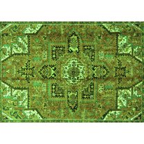 Ahgly Company Indoor Rectangle Persian Green Traditional Area Rugs, 5' x 7'