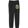 thumbnail image 3 of Gulf of Mexico Wave Text Youth Black Jogger Pants-Medium, 3 of 4