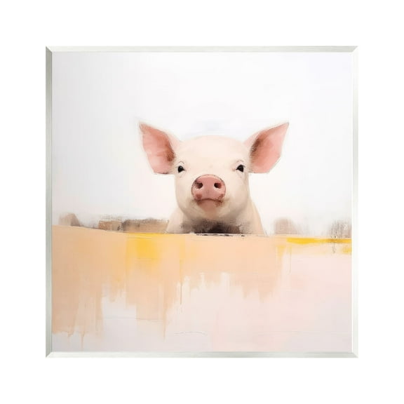 Stupell Industries Modern Pig Peeking Animals & Insects Painting Unframed Art Print Wall Art, 12 x 12