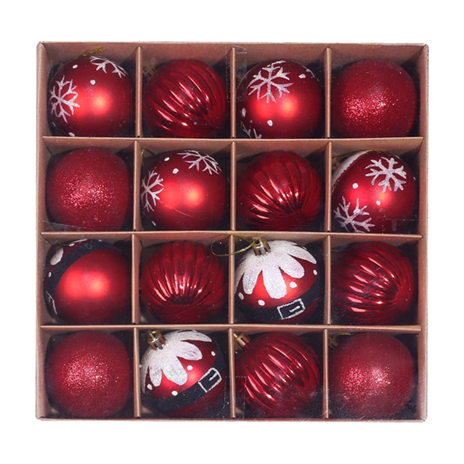 16PCS Christmas Ornaments Christmas Balls Baubles Party Xmas Tree Decorations Hanging Ornament Decor for Xmas Tree Craft Gifts for Home Holiday Wedding Party Decorations
