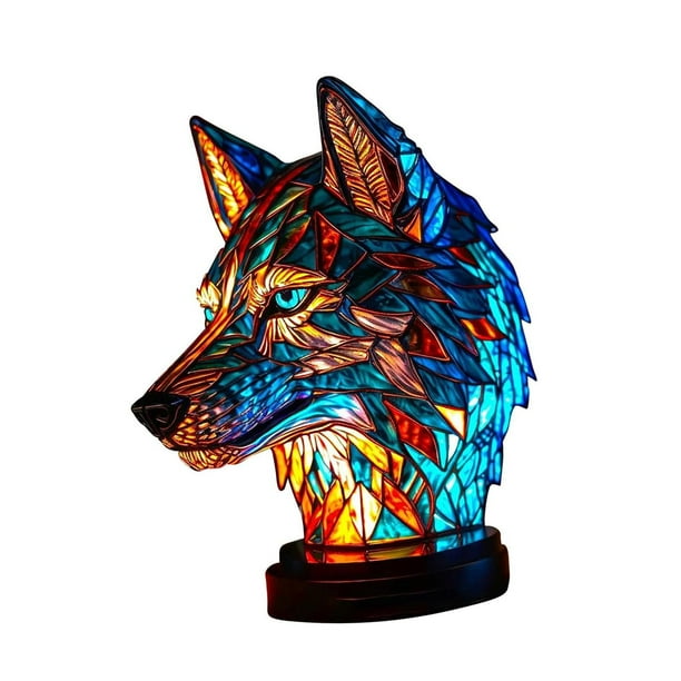 Lámpara de mesa Salvador de resina teñida animales Iluminación de lectura