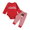 thumbnail image 2 of Emy Dola My First Christmas Romper Outfits For Newborn Baby Boy's Long Sleeve Santa Claus Bodysuit Stripes Pants Set 2-piece Xmas Clothes, 2 of 9