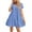 Blue2, variant on Summer Women V Neck Flowy Babydoll Dresses Short Sleeve Swing Shift Loose Casual Mini Dress