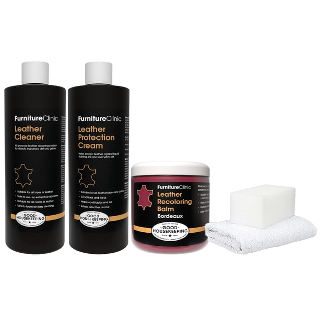 Kit de restauración para muebles clínicos, piel, color burdeos