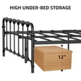 thumbnail image 7 of Twin/Full/Queen Size Metal Platform Bed Frame, Premium Steel Slat/Large Storage Space/Easy Assembly, 12 inch Platform Bed with Vintage Headboard Footboard, Non-Shaking and Non-Noise, Black, 7 of 7
