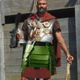 thumbnail image 4 of Retro Three-Sided Thigh Armor PU Leather Mercenary Knights Skirt with Wide Buckle Belt Medieval Wide Waist Belt Armor Skirt DIY, 4 of 7