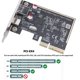 thumbnail image 3 of PCIE USB 3.2 GEN2 10G + Type C 10G Adapter PCI Express X4 Expansion Card Riser ASM1142 Chip Controller for Desktop, 3 of 5