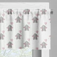 thumbnail image 5 of Ambesonne Animal Cartoon Valance & Curtain, Heart Balloons, 55"x36", Grey Pale Pink White, 5 of 6