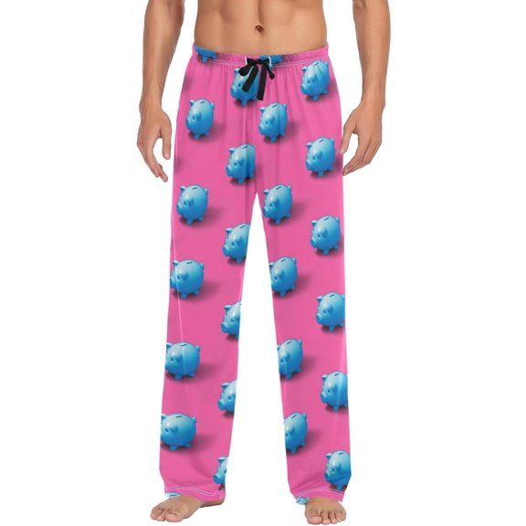GZHJMY Pig Pajama Pants for Men, Lounge Pants Lightweight Men Pajama Bottoms with Drawstring Pockets, Christmas New Year Birthday Gifts, X-Large