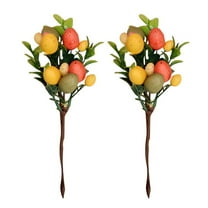 Oraceous Colorful Easter Egg Picks with Realistic Greenery Artificial Easter Flowers with Eucalyptus Leaves for Easter Tree Home Vase Arrangement