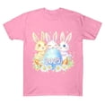 thumbnail image 4 of Ounisa T-Shirts à Manches Courtes pour Femmes Col Rond Imprimé Lapin de Pâques Tissu Doux Coupe Ample Printemps Été 2026 Mode Décontractée Quotidienne Confortable Tendance Basique Hauts P-2TG, 4 of 5