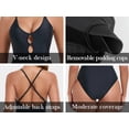 thumbnail image 2 of RELLECIGA&nbsp;Women's V Neck Cutout One Piece Swimsuits, 2 of 9