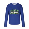 thumbnail image 4 of ZRGHAOYLQ Plus Size St. Patrick's Day Shirt Mens Big Tall Crewneck Long-Sleeve T-shirt Cute Shamrock Gnomies Pattern Shirt Plus Size Slim Fit Workout Shirts, 4 of 5