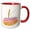 Red/White, variant on 3drose, Modern Purple, Pink, Gold, Brush Strokes Monogram K, 11oz Two-tone Red Mug