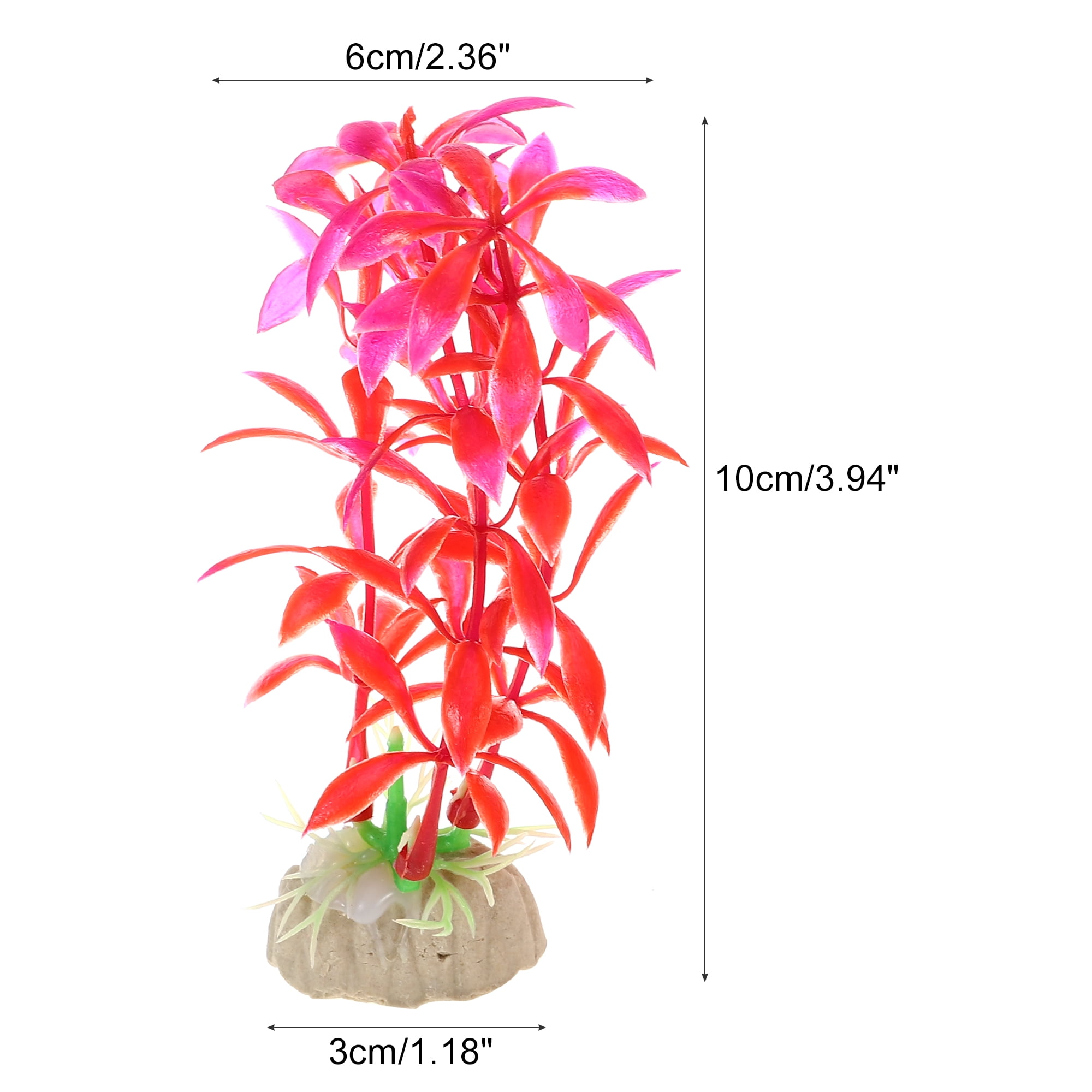 Unique Bargains 10 Pcs Aquarium Plants Decorations Artificial Aquatic Plant Red
