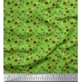 thumbnail image 1 of Soimoi Green Rayon Fabric Flower Artistic Decor Fabric Printed Yard 42 Inch Wide, 1 of 3