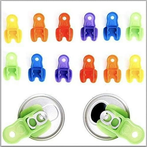 Family Drink Shield and Soda Protector, 36Pk Plastic Tab Can Openers for Pop, Beer, Coke or Soda, Picnic and BBQ Beverage Barricade