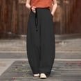 thumbnail image 4 of Kelon Women's Casual Pants, Women's Barrel Casual Pants High Waisted 2026 Elastic Drawstring Trousers Dressy Casual Trousers with Pockets, L, 4 of 7