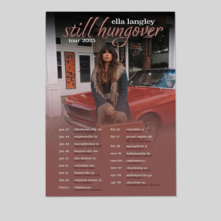 Music Poster Ella Langley Still Hungover 2025 Size 24''x36