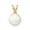 Colorname Misc: Yellow / 7mm, variant on 14k Yellow Gold 6mm White Freshwater Cultured Pearl Pendant Necklace - Pendant for Women