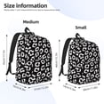 thumbnail image 2 of Disketp Black Leopard print Canvas Backpack Lightweight Travel Daypack Student Rucksack Laptop Backpack-, 2 of 5