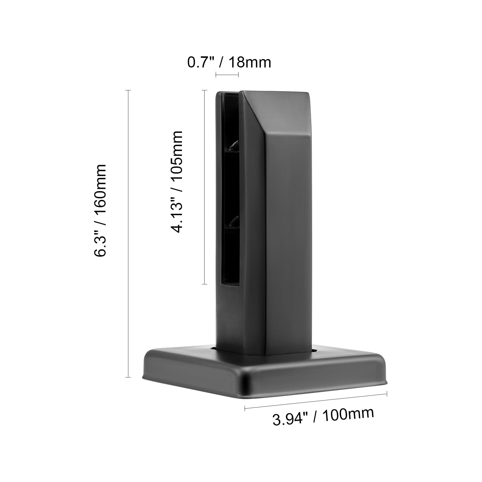 SKYSHALO Glass Holder, 4 Pack Square Support for 8-12mm Thick Tempered Glass, Made of 304 Stainless Steel, 3mm Thick Bracket for Glass Shelves in Balconies, Gardens, Decks, Stairs
