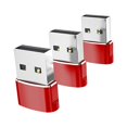thumbnail image 2 of Adaptador portátil 3x Tipo .1 a USB 2.0 Plug and Play Rendimiento estable Rojo, 2 of 9