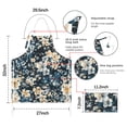 thumbnail image 7 of Pioneer Flower Floral Print Pattern Apron-Garden Aprons for Women with Pockets-Cotton Linen Waterproof Kitchen Cooking Gardening Aprons Adjustable for Kitchen,Cooking,BBQ and Salon 33x27 Inch, 7 of 7