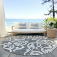 thumbnail image 6 of Addison Rugs Chantille Indoor/Outdoor Transitional Damask Gray Washable Round Rug, 8' x 8', 6 of 6