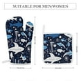 thumbnail image 2 of Marine Animals Heat Resistant Microwave Oven Gloves Set for BBQ Baking Grilling,Baking Gifts Cooks for Women,Housewarming Gifts for New Home, 2 of 6