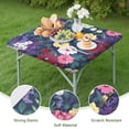 thumbnail image 4 of Pioneer Flower Floral Print Pattern Square Fitted Tablecloth with Elastic Edge,Square Table Cover,Washable Elastic Table Cover for Home Kitchen Party Decor 34"x34", 4 of 6