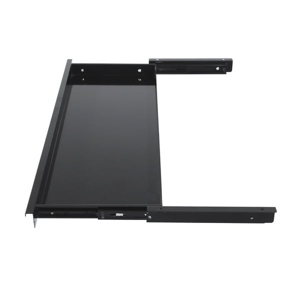 Slide-Out Under Desk Keyboard Tray Shelf, Space-Saving Sliding Pull-Out Drawer for Office Desk, Adjustable Keyboard Storage Organizer