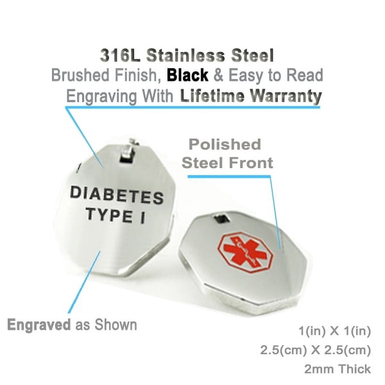 MyIDDr - Pre-Engraved Gastric Bypass Stainless Steel Medical Alert ID  Necklace, Free ID Card Incd - USA Seller - Walmart.com