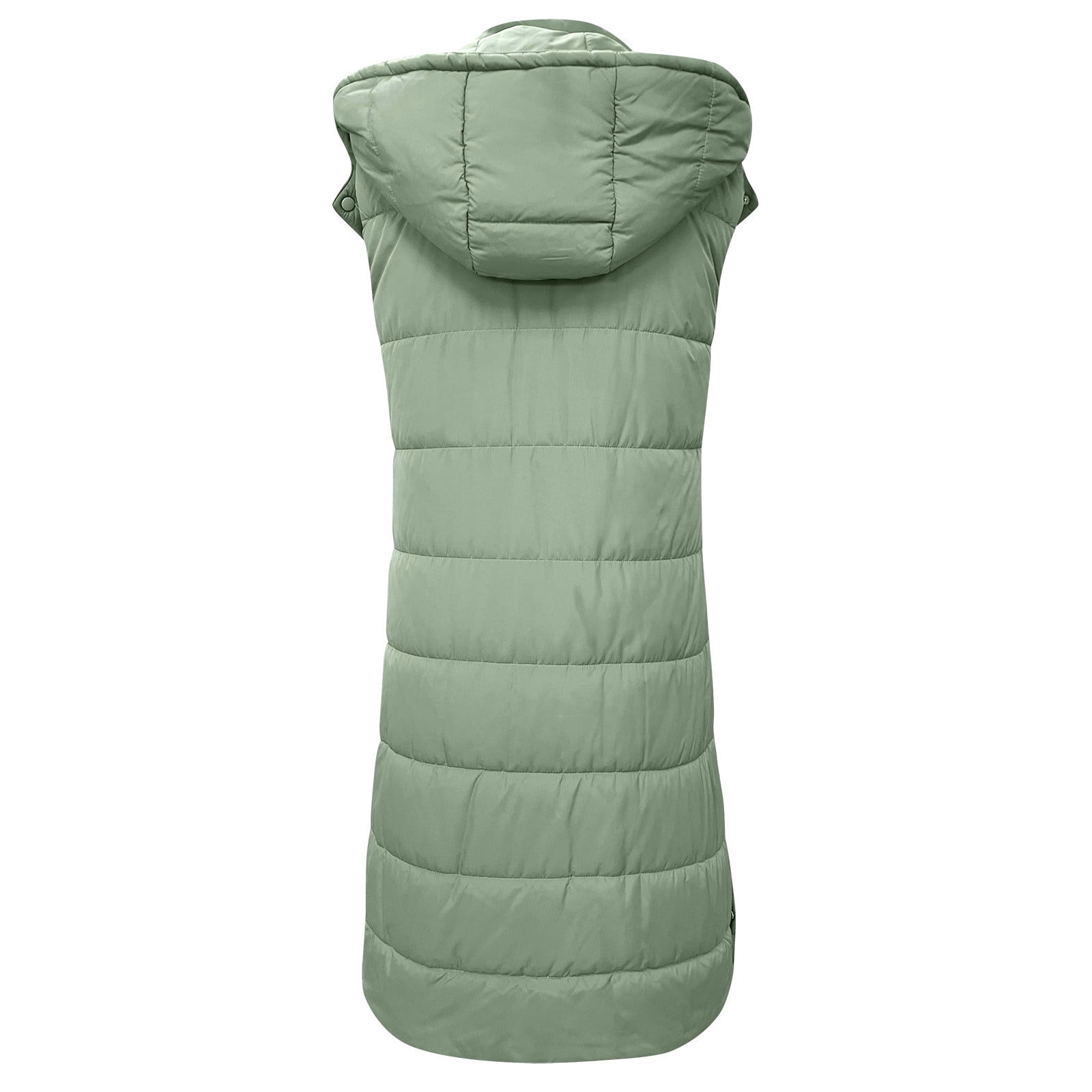 Women's Winter Long Down Vest Full-Zip Sleeveless Puffer Vest